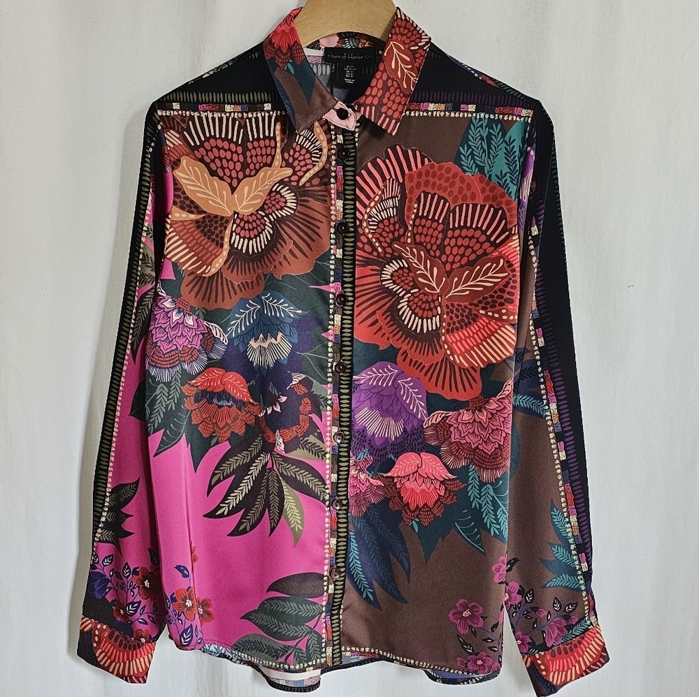 House of Harlow 1960 x Revolve Satin Floral Print Blouse